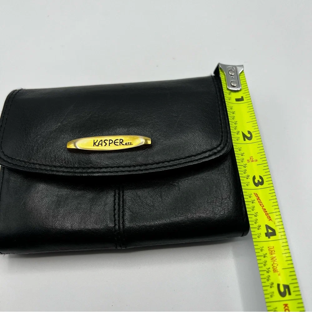 Vintage Kasper Women’s Black  Leather  Wallet Never Used Soft Leather Retro Rock